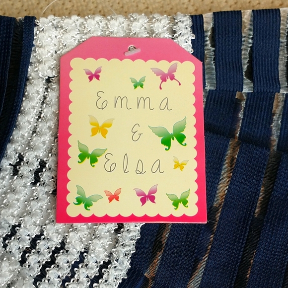 Kids size 7-8 tutu skirt navy blue and white - Picture 4 of 6